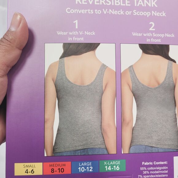 Felina Women's Cotton Modal Reversible Tank Top 4 Pack Multi-Color Large - Picture 9 of 10